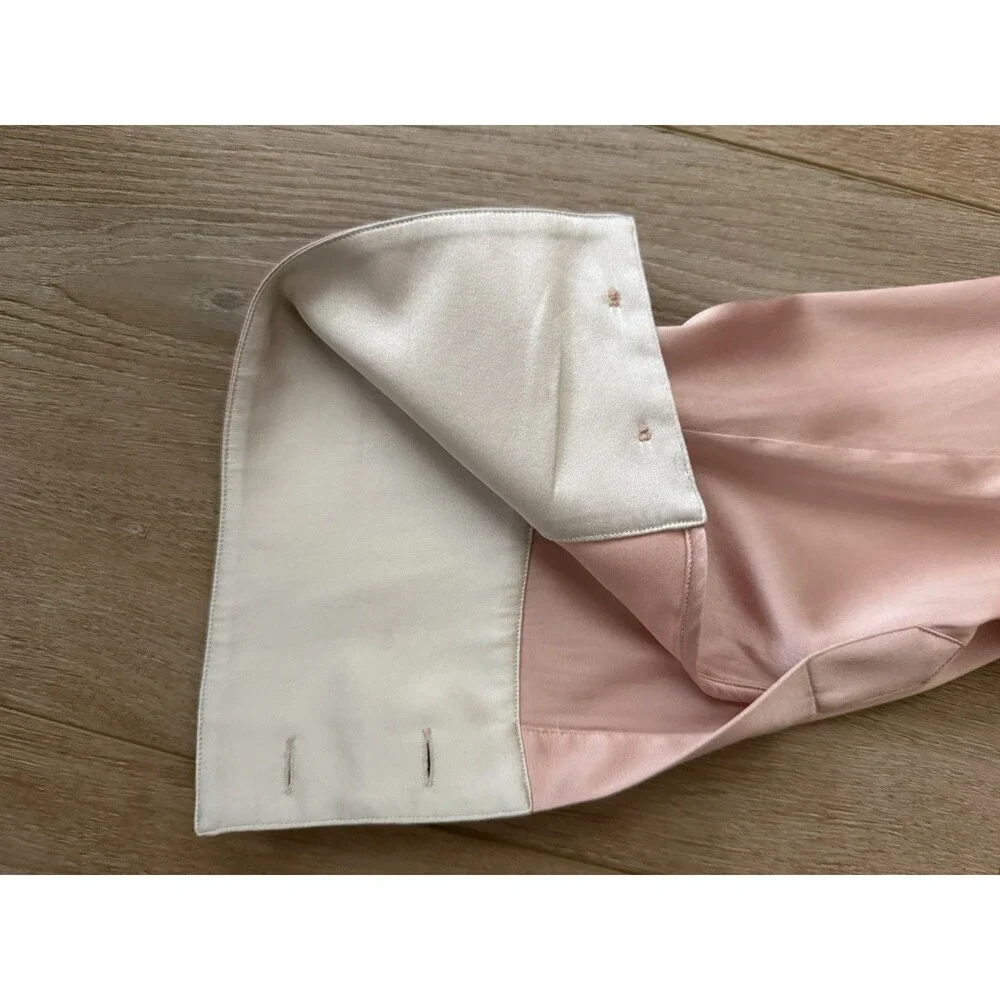 St John Vintage Silk Rose Pleated Button Up Blouse Size 16